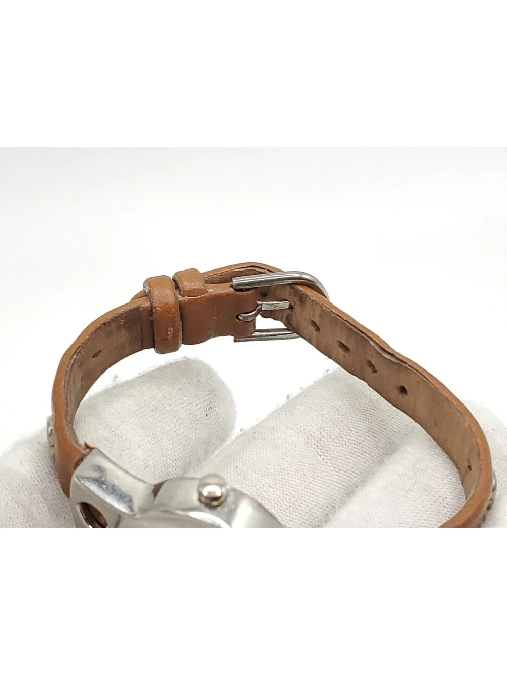 Lei Heart Band Quartz Womens Watch New Battery Silver Tone/Brown 20mm